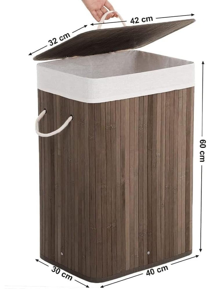 FALAHOM Large Laundry Handles laundry Basket,Cotton Rope Laundry Hamper,Storage Basket Bamboo Woven Basket,Dirty Clothes Hamper Organizer,Foldable Multi-function Storage Basket with Lid - Image 2