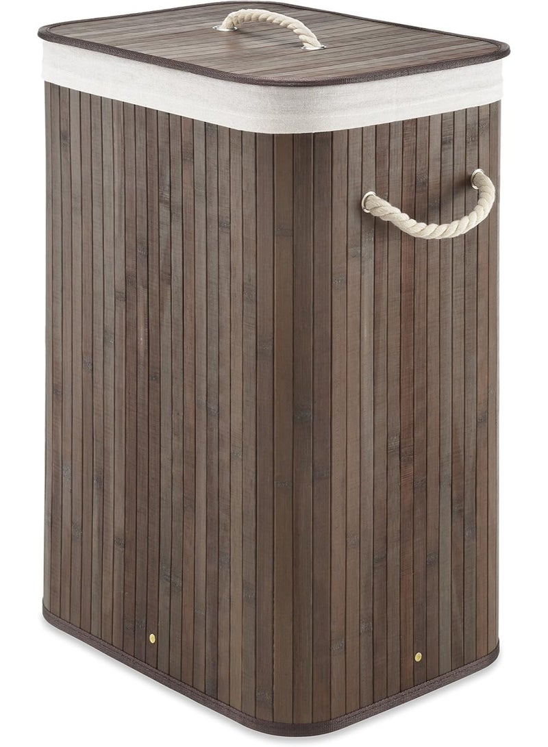 FALAHOM Large Laundry Handles laundry Basket,Cotton Rope Laundry Hamper,Storage Basket Bamboo Woven Basket,Dirty Clothes Hamper Organizer,Foldable Multi-function Storage Basket with Lid - Image 1