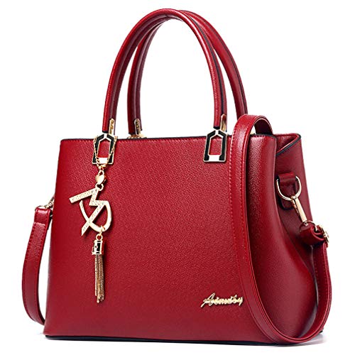 ToLFE Womens Purses and Handbags Shoulder Bags Ladies Designer Top Handle Satchel Tote Bag (Red) - Image 1