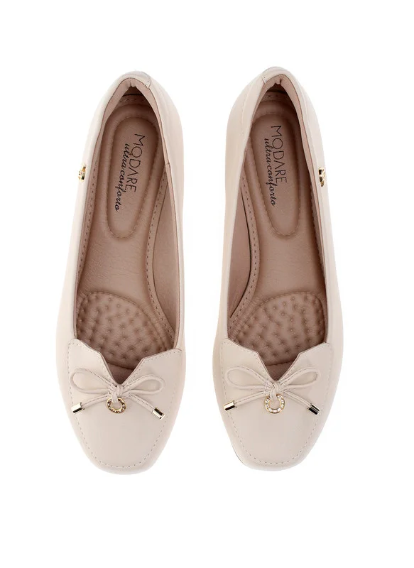 مودار Modare Ladies Low Heel Shoes Cream | Made In Brazil