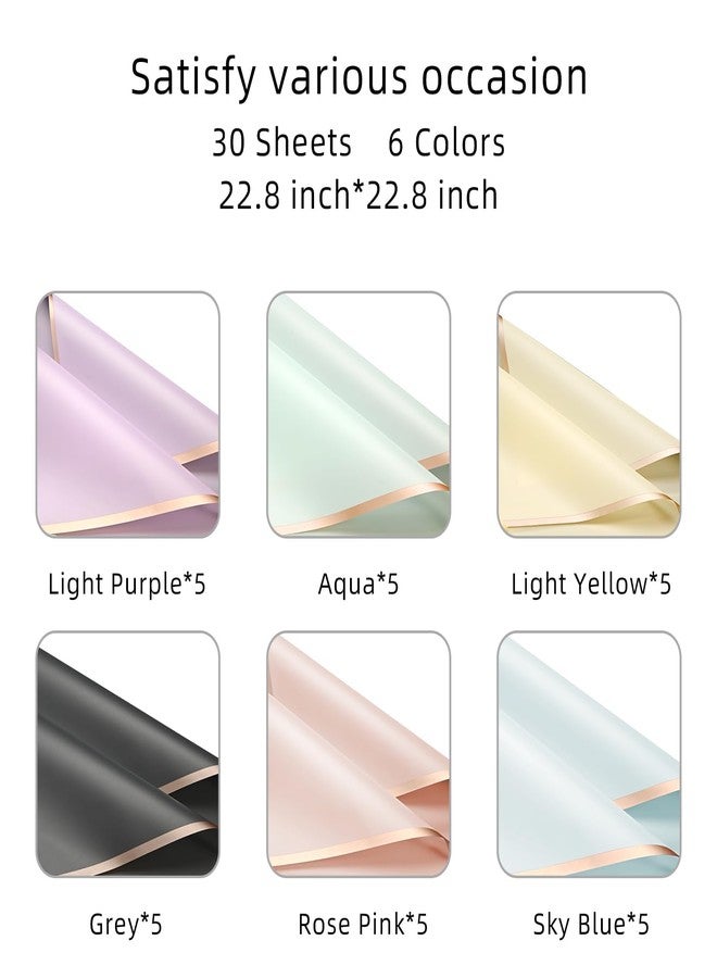 Bupduq 30 Sheets 6 Cool colors Cool Flower Bouquet Wrapping Paper，Florist Supplies Waterproof Floral Bouquet Wrapping Paper Bouquet Accessorie，Flower Shop Packaging Pape for DIY Gift Wedding Birthday - Image 4