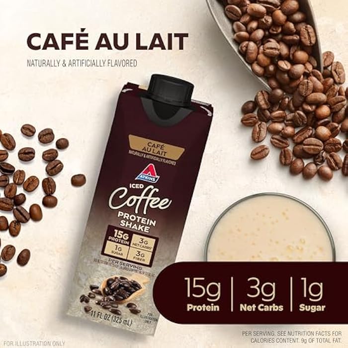 Atkins أتاكنز أتاكنز قهوة مثلجة كافيه أو ليت بروتين شيك. (4 شيكات) - Image 4