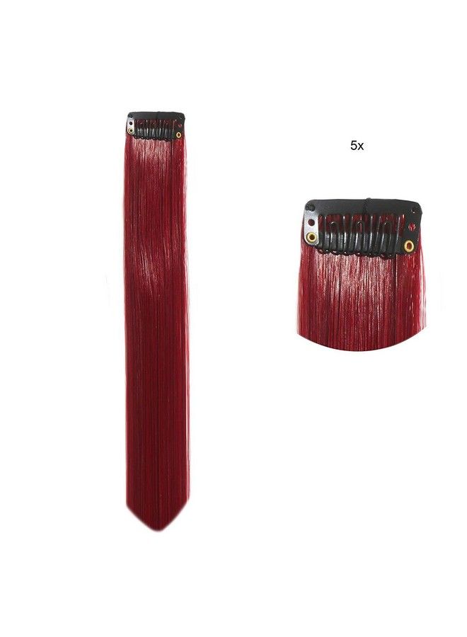 Paradise Hair Streak Colored Extension Highlighter For Women And Girls (Set Of 6 Pc) (Maroon) - Image 4