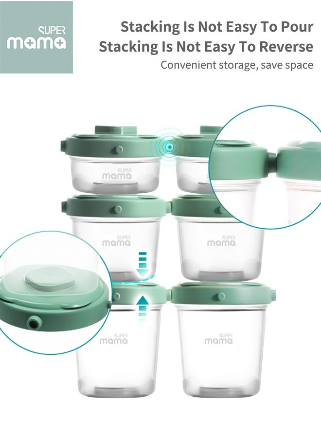 3-Piece Baby Food Storage Set, Stackable, Microwavable, Freezer Safe for Snacks, Purees, And Freshness Preservation, Easy Storage & Convenient Use ( 60ml, 120ml, 200ml, Pink)
