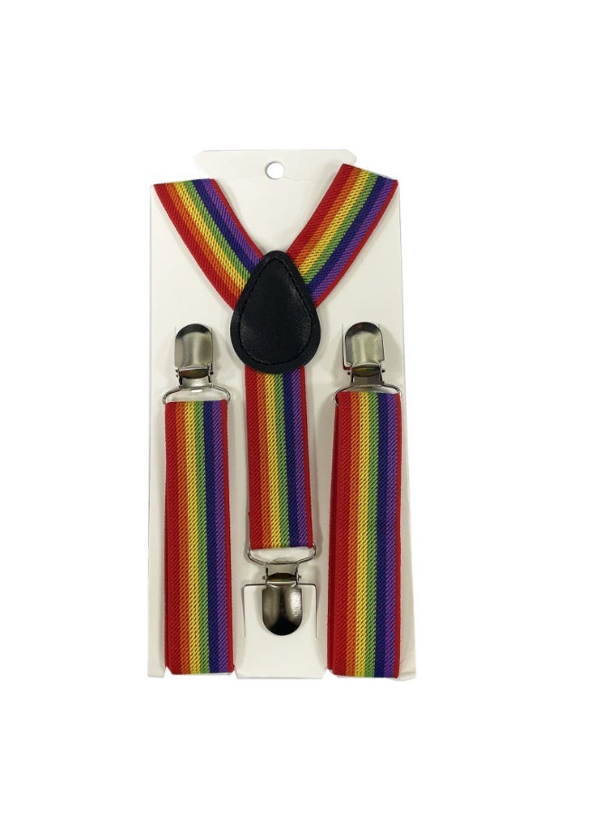 حمالات بمشابك على شكل Y مشبك قوي قابل للتعديل للأولاد والأطفال والرضع والبنات والرضع والرضع （قوس قزح） - Image 2