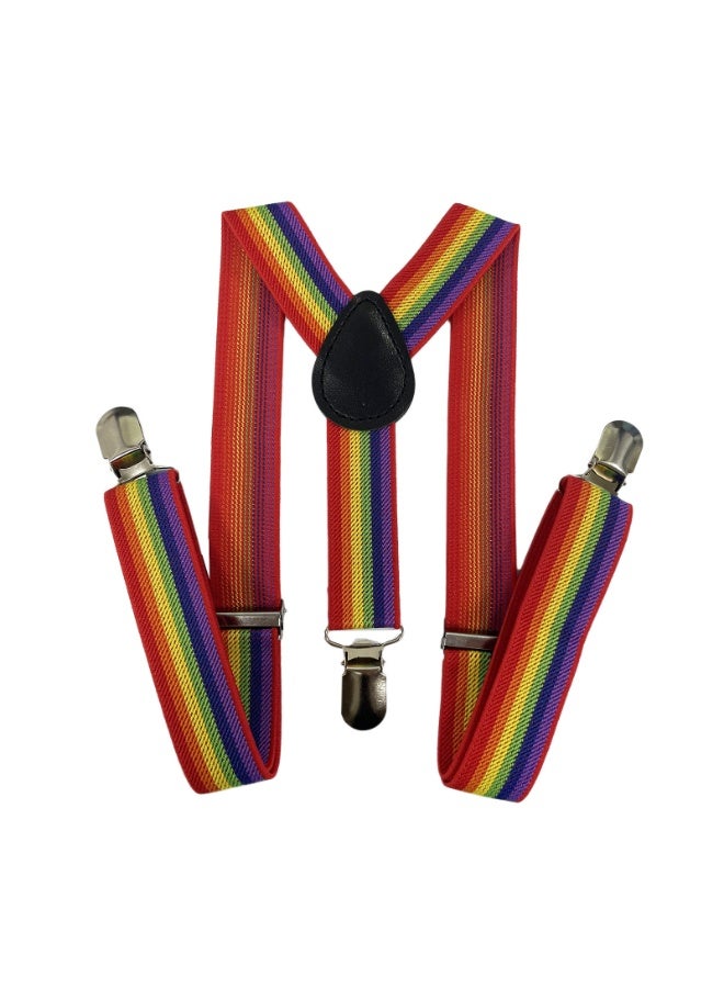 حمالات بمشابك على شكل Y مشبك قوي قابل للتعديل للأولاد والأطفال والرضع والبنات والرضع والرضع （قوس قزح） - Image 1