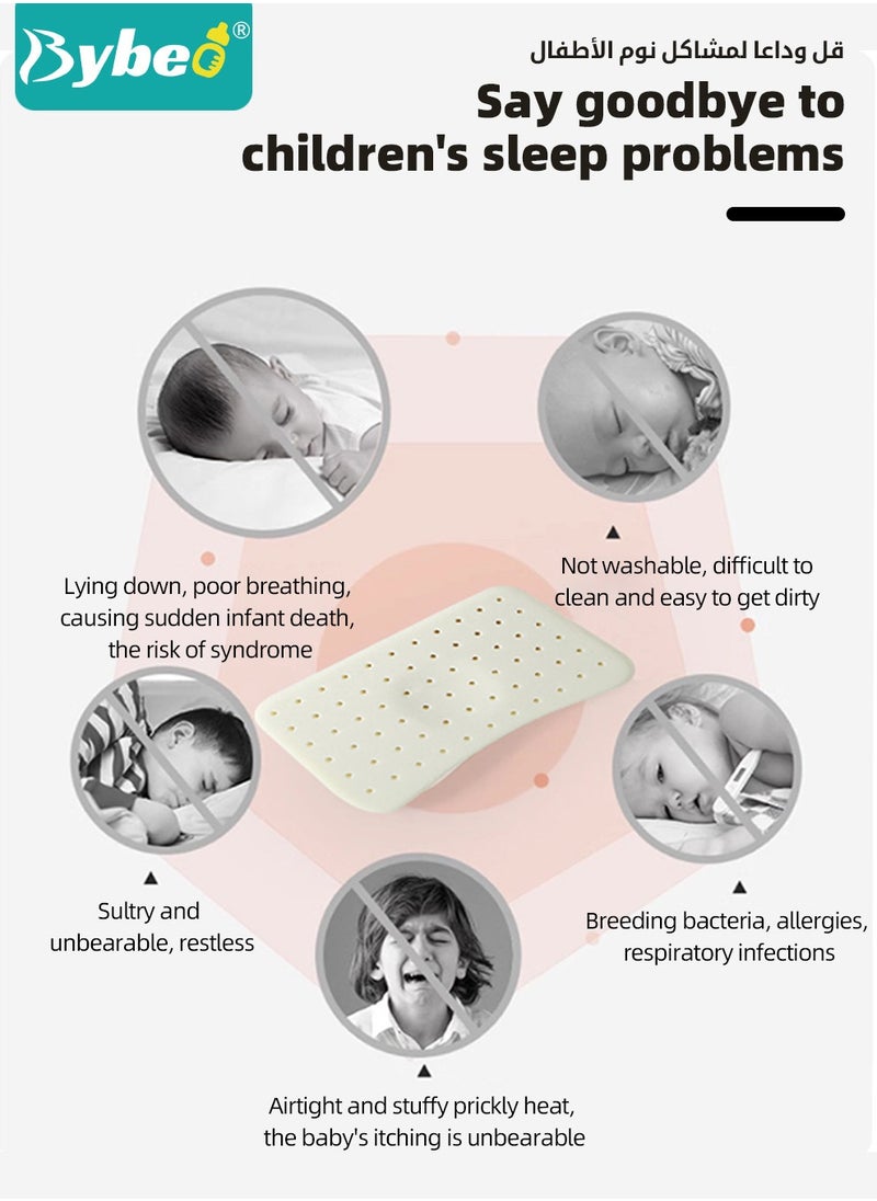 Bybeo Baby Nursing Sleeping Pillows, Toddler Pillows for Sleeping, Kids Spine Protection Pillows, Soft Infant Pillows for Sleeping, Ergonomic Design, Especially for Children Aged 0-3 Years  - Image 4