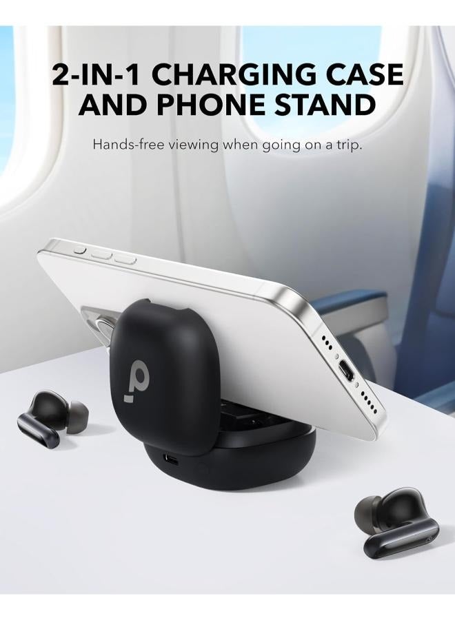 Soundcore P40i by Anker, Noise Cancelling Wireless Earbuds, Adaptive Noise Cancelling to Environments, Heavy Bass, 60H Playtime, 2-in-1 Case and Phone Stand, IPX5, Wireless Charging, Bluetooth 5.3 Black - Image 4
