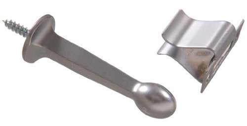 Hillman Hardware Essentials by Hillman 852924 Rigid Door Stops with Holder Satin Chrome White 1 Count Pack of 1