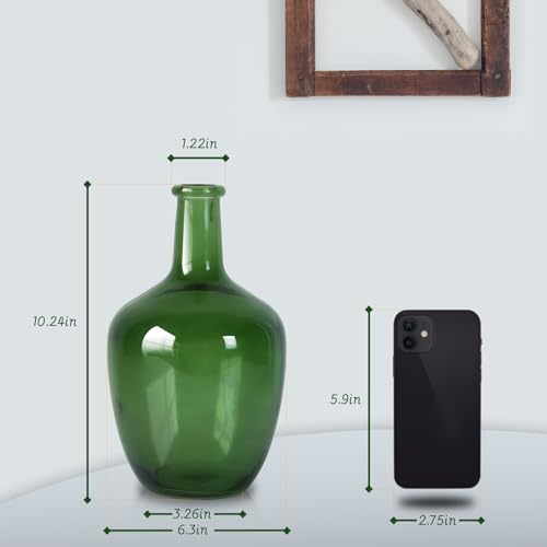 Bfttlity Clear Glass Vase Tall Farmhouse Vase for Branches Glass Vases for Centerpieces in Home Decoration (S-Green) - Image 2