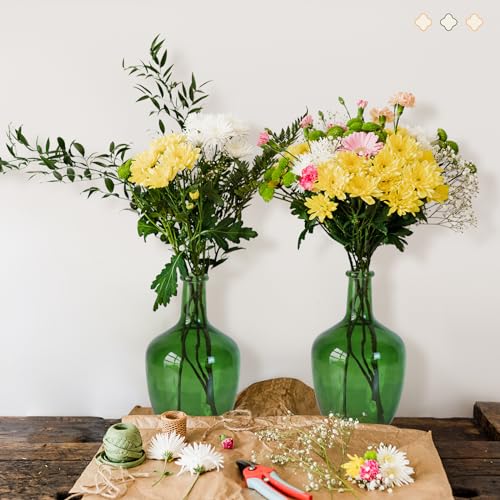 Bfttlity Clear Glass Vase Tall Farmhouse Vase for Branches Glass Vases for Centerpieces in Home Decoration (S-Green) - Image 5