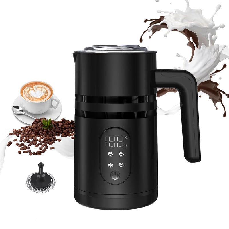 JackCao Milk Frother and Steamer, 19.9 OZ Detachable Milk Frother for Coffee with Temperature Display, 4 in 1 Large Capacity Automatic Warm and Cold Foam Maker for Coffee, Latte, Cappuccino - Image 1