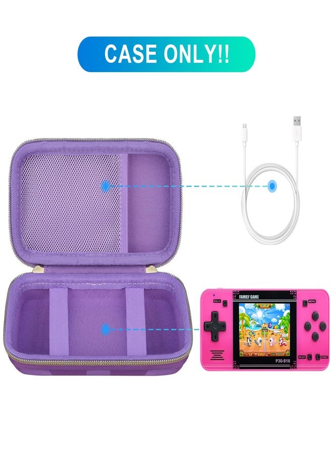 BOVKE Carrying Case for WELLST·G Handheld Game for Kids -Preloaded 220 Retro Video Games, Mini Arcade Electronic Toy Storage Organizer, Extra Mesh Pocket fits Cable, Purple Cube (Case Only) - Image 2
