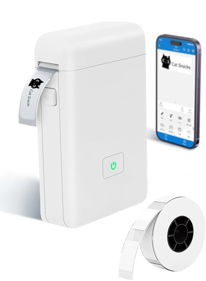 Mini Bluetooth Label Printer – Inkless Printing, 20mm/s Speed, Includes 1 Tape, Compatible with Smartphones - Image 1