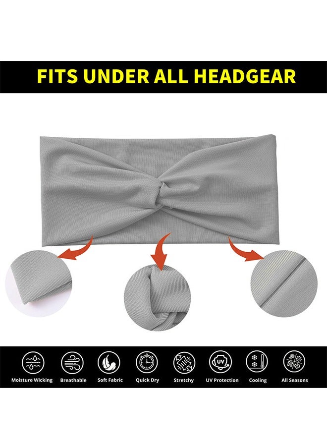 Captaintech 6Pcs Wide Twist Headbands for Women, Boho Turban, No Slip Wide Twisted Knot Hairbands, Leopard Print Serpentine Tie-Dye Solid Color Style Stretchy Criss Cross Head Band for Yoga Sport Workout - Image 3