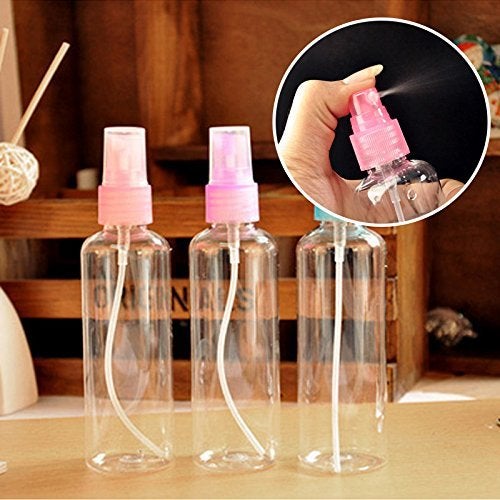 Inditradition Refillable Plastic Spray Empty Bottle | Mist Spray Bottle | For Home Office Car Travel Cleaning (Transparent, Pack of 3) (100 ML) - Image 3