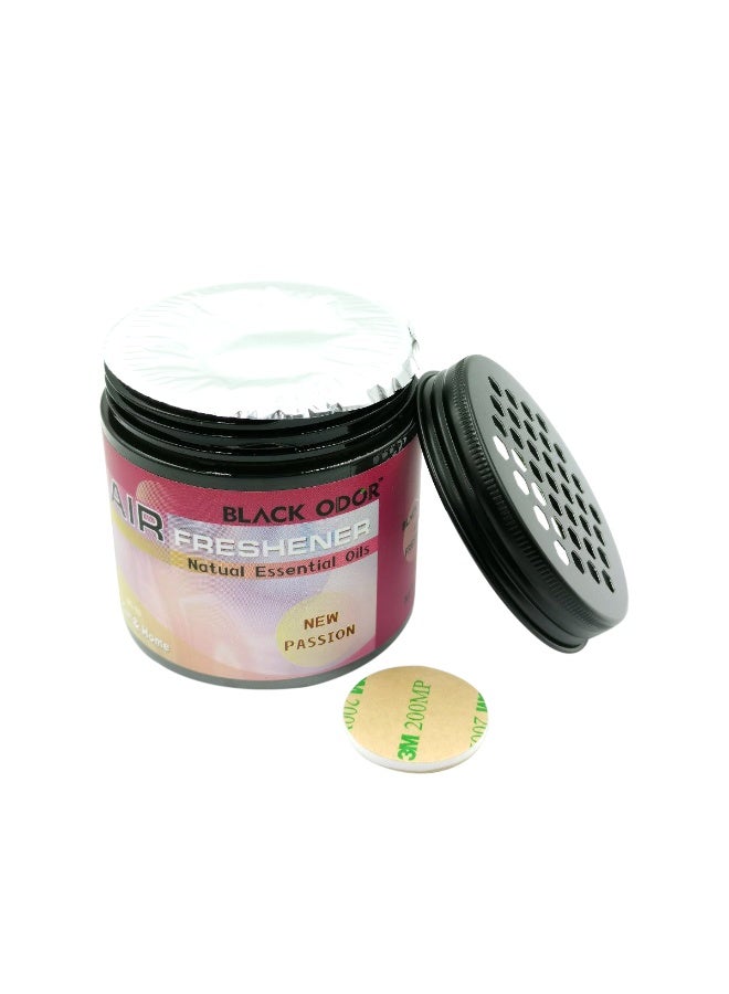 رائحة سوداء عبوة من 3 قطع جل معطر للجو (لون أسود) بوزن 180 جم - إصدار "New Passion" (BO-03) - زيوت عطرية طبيعية - للسيارة والمنزل. - Image 5
