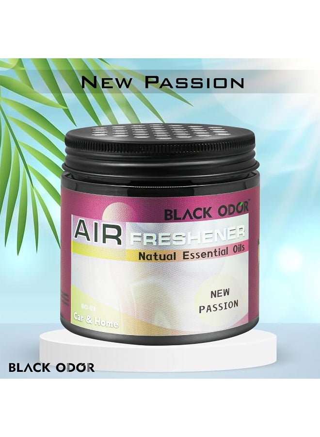 رائحة سوداء عبوة من 3 قطع جل معطر للجو (لون أسود) بوزن 180 جم - إصدار "New Passion" (BO-03) - زيوت عطرية طبيعية - للسيارة والمنزل. - Image 3