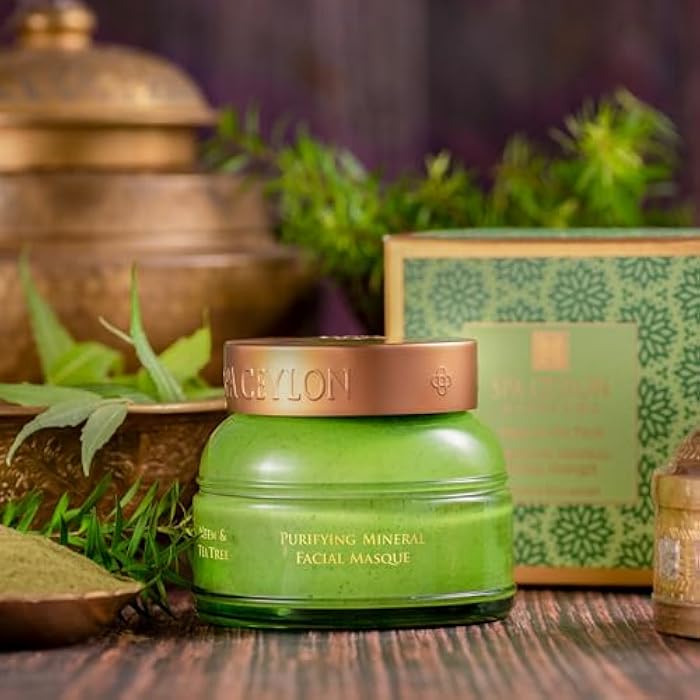 SPA CEYLON NEEM & TEA TREE Purifying Mineral Masque | cruelty-free | 100% Vegetarian | Acne-Clearing & Pore Minimizing | Best for oily & problem skin types - Image 2