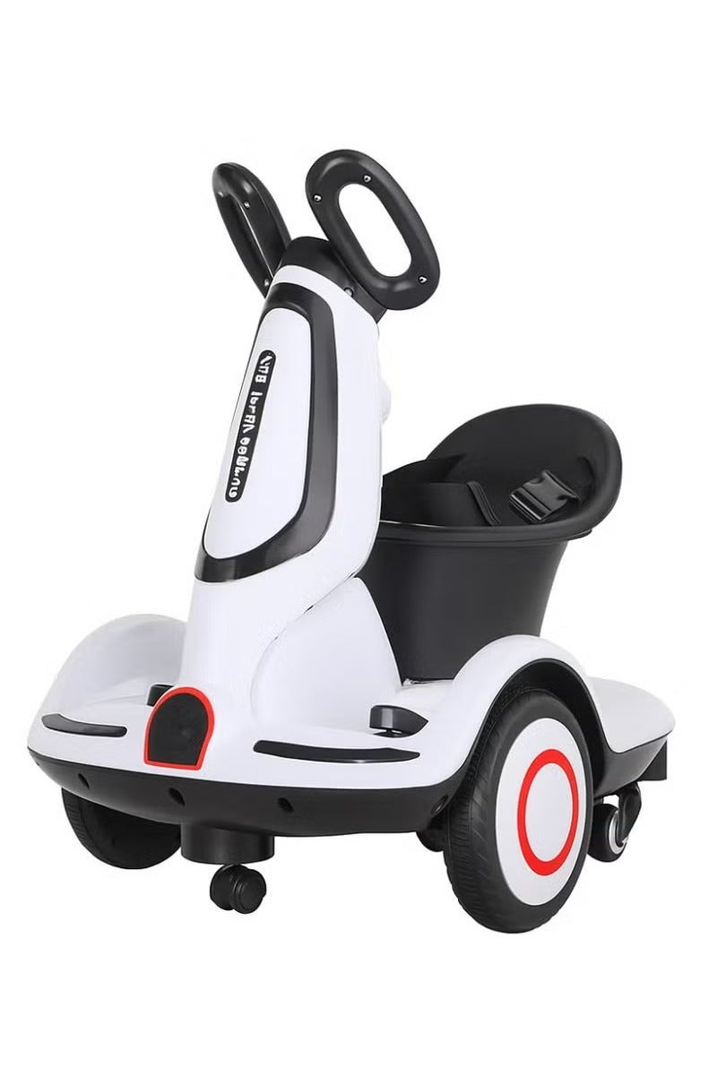 Smart Electric Kids Scooter with Four Wheels, Seat, and LED Lights – Suitable for Ages 2 to 8 – White Color