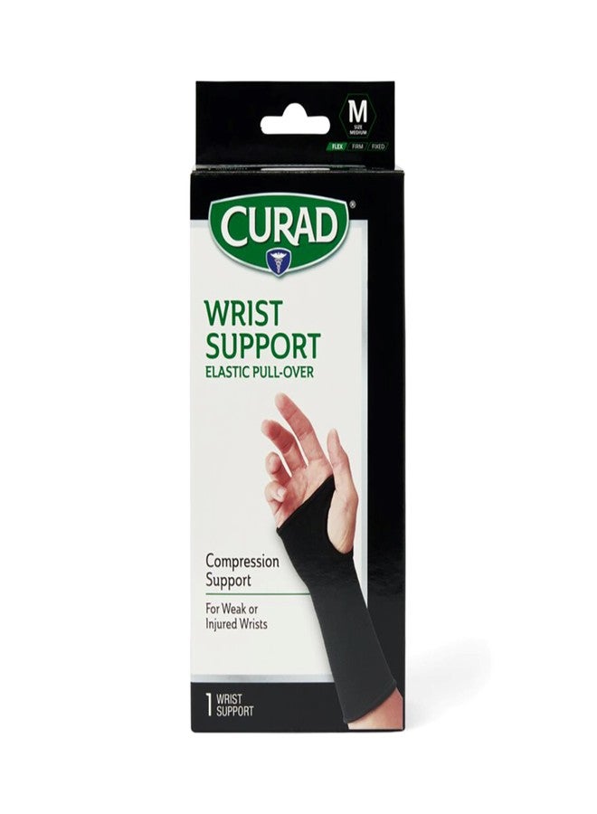 كيوراد دعامة معصم مرنة من CURAD، دعامة رياضية للمعصم مناسبة للياقة البدنية، ورفع الأثقال، والتهاب الأوتار، والتهاب مفصل النفق الرسغي، وتسكين الألم - يمكن ارتداؤها في أي مكان، أسود، متوسط - Image 1