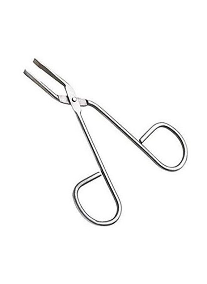 Happyupcity Stainless Steel Professional Eyebrow Tweezers With Scissor Handle Straight Tweezers Tip Personal Daily Beauty Care Tools Trimming Nose Hair Plucker Clip Nipper  - Image 1