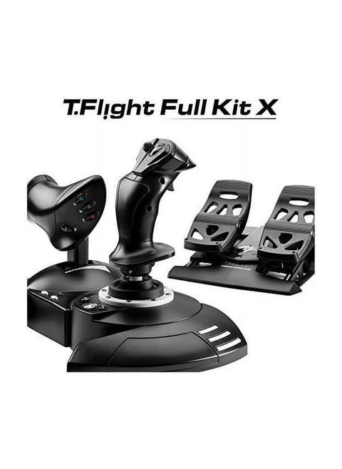 T.Flight Full Kit X: Complete Kit for Flight Simulation, Joystick and Detachable Throttle, Rudder Pedals with Slide Rails, Compatible with Xbox Series X|S, Xbox One and PC