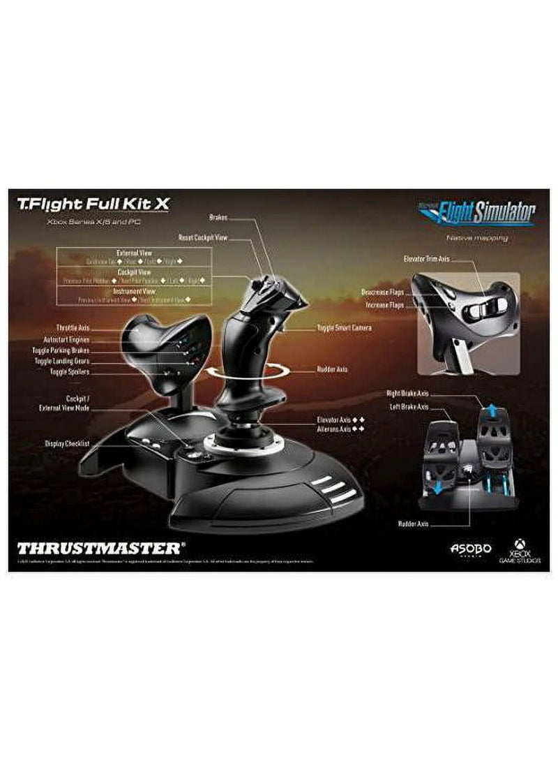 T.Flight Full Kit X: Complete Kit for Flight Simulation, Joystick and Detachable Throttle, Rudder Pedals with Slide Rails, Compatible with Xbox Series X|S, Xbox One and PC  - Image 4