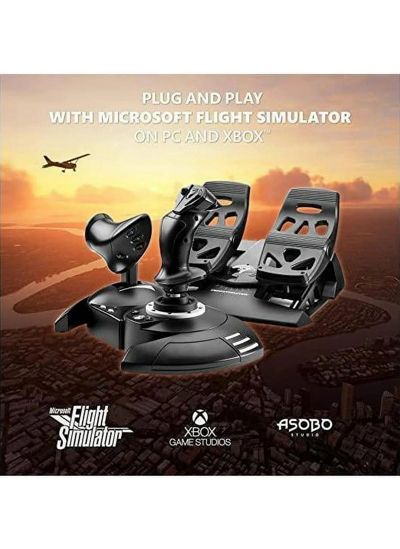 T.Flight Full Kit X: Complete Kit for Flight Simulation, Joystick and Detachable Throttle, Rudder Pedals with Slide Rails, Compatible with Xbox Series X|S, Xbox One and PC  - Image 5