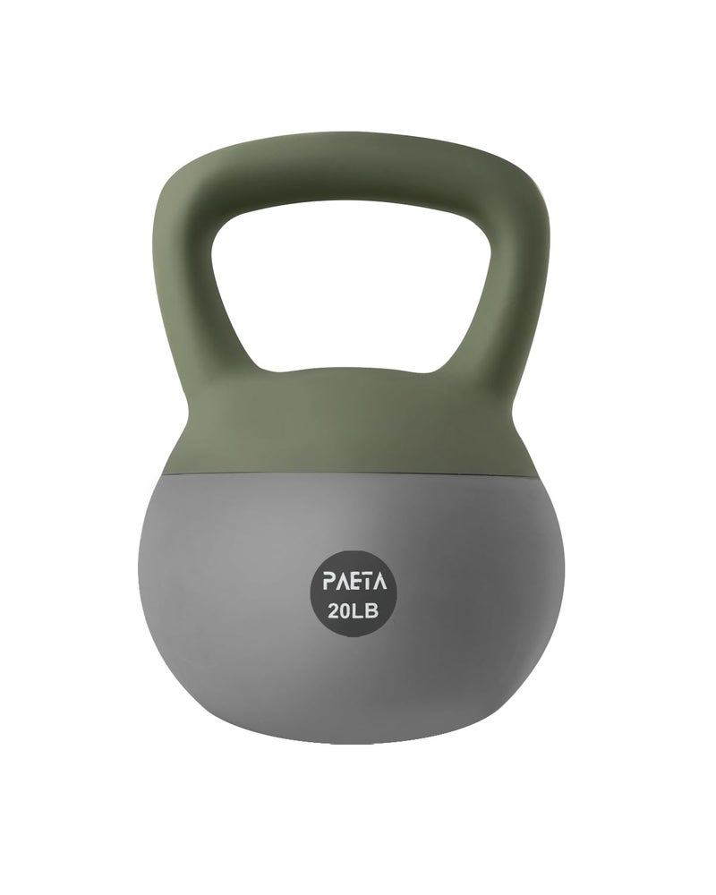 PAETA Soft Kettlebell for Home Gym â€“ Anti-Slip Grip & Wide Handle Design, Soft-Sided Cushioned Base Kettlebell, Soft Kettlebell set for Strength Training - Ideal for Men, Women, 20lbs Green - Image 1