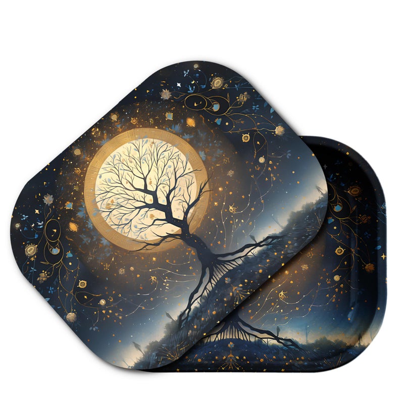PYSEA Small Metal Tray with Magnetic Lid, Cute Decorative Tray, Ideal Storage for Home or Travel, 7 x 5.5 Inches (Black Yellow) - Image 1