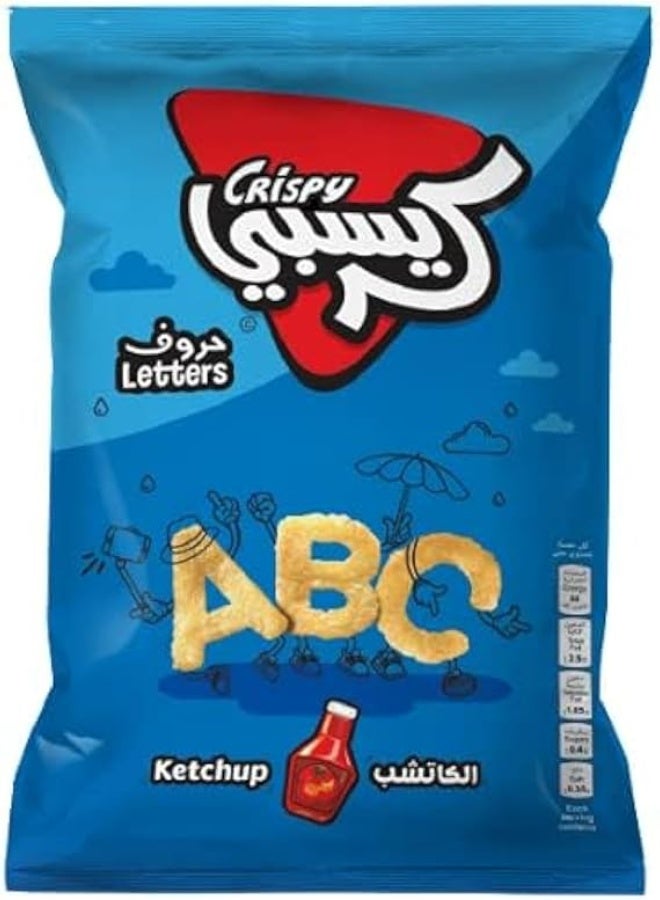 كريسبي شيبس حروف مقرمش بنكهة الكاتشب – 80 جرام | سناك بطاطس بأشكال حروف ممتعة - Image 1