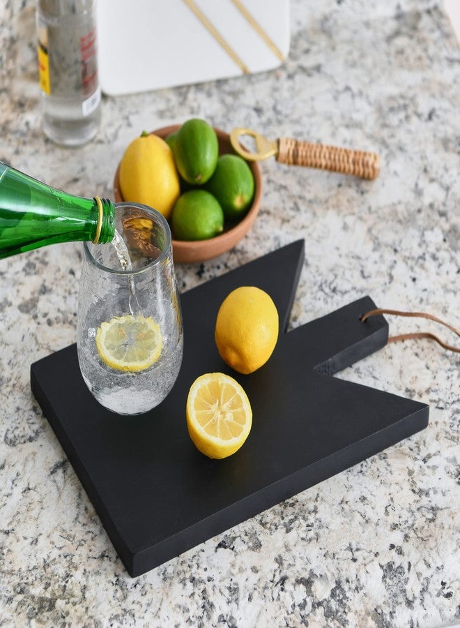 Main + Mesa Geometric Wood Cutting Board with Leather Tie - Image 3