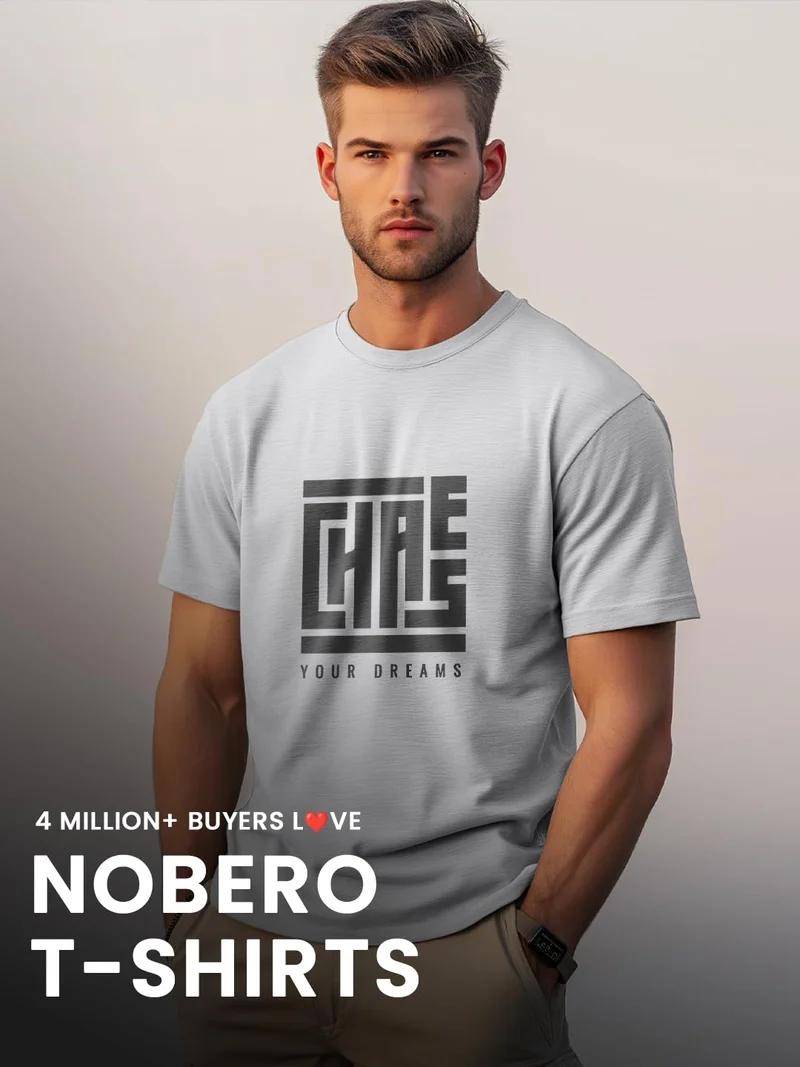 نوبيرو NOBERO Cotton T-Shirts Combo Pack for Men