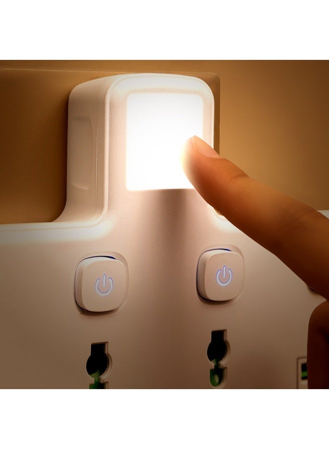 Multi-Outlet UK Plug Adapter With 3 Sockets, USB-C, USB Ports, LED Night Light and Wireless Charging - Image 2