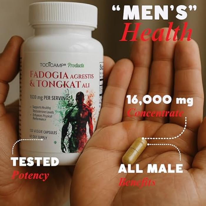 TODICAMP Fadogia Agrestis 20:1 with Tongkat Ali 1000mg Complex Longjack Tongkat Ali Extract with Fadogia Agrestis 600mg Supplement - 60 Days Supply - Image 3