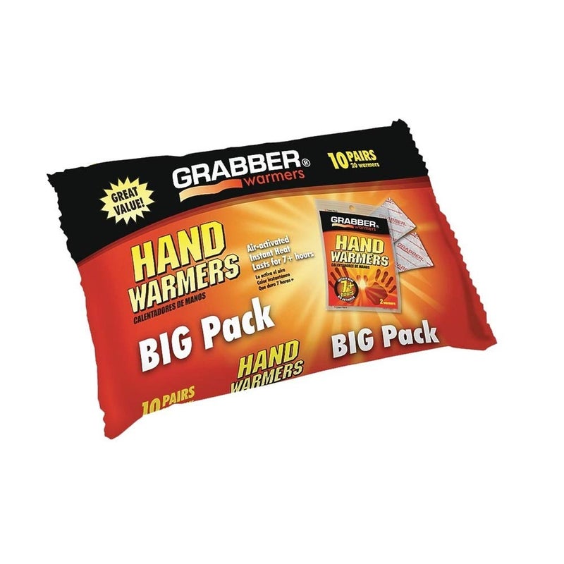 Grabber Hand Warmers - Long Lasting Safe Natural Odorless Air Activated Warmers - Up to 7 Hours of Heat - 10 Pairs,one color,HWPP10DISPLAYUSA - Image 1