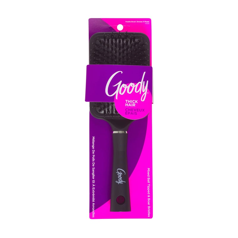 Goody Detangle It Paddle Brush, Black, Custom Style Detangler with Nylon & Boar Bristles, Use as a Detangling or Styling Brush to Tackle Tangles & Knots, For Thick Hair - Image 1