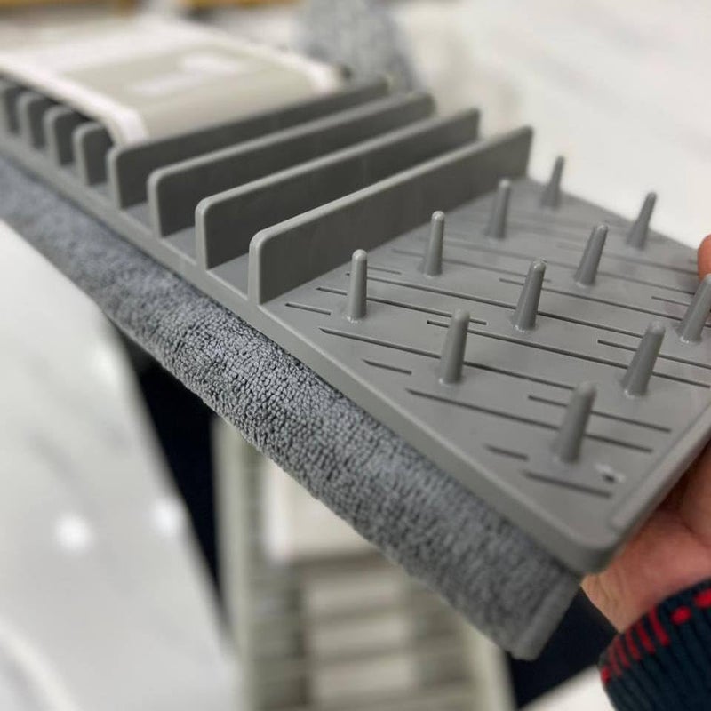 UMBRA Kitchen Dish Drying Rack and Mat Set, Grey Silicone - Image 5