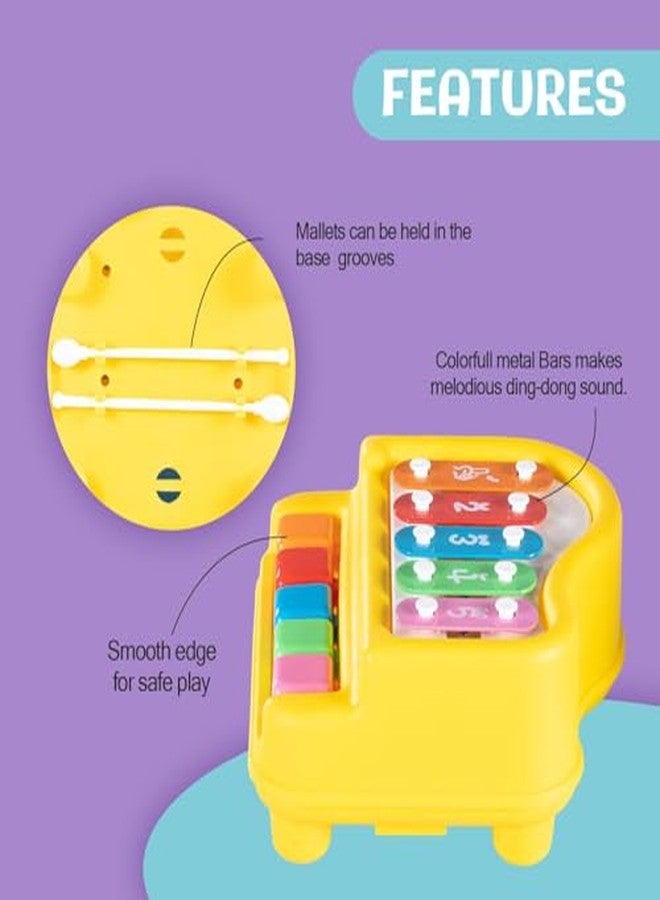 نيجي لعبة نيغي الصغيرة إكسيليفون 2 في 1 للأطفال الصغار، تتضمن 5 مفاتيح ولوحة مفاتيح متعددة الألوان وعصاتين، وهي أدوات تعليمية موسيقية واضحة للأطفال في مرحلة ما قبل المدرسة. - Image 3