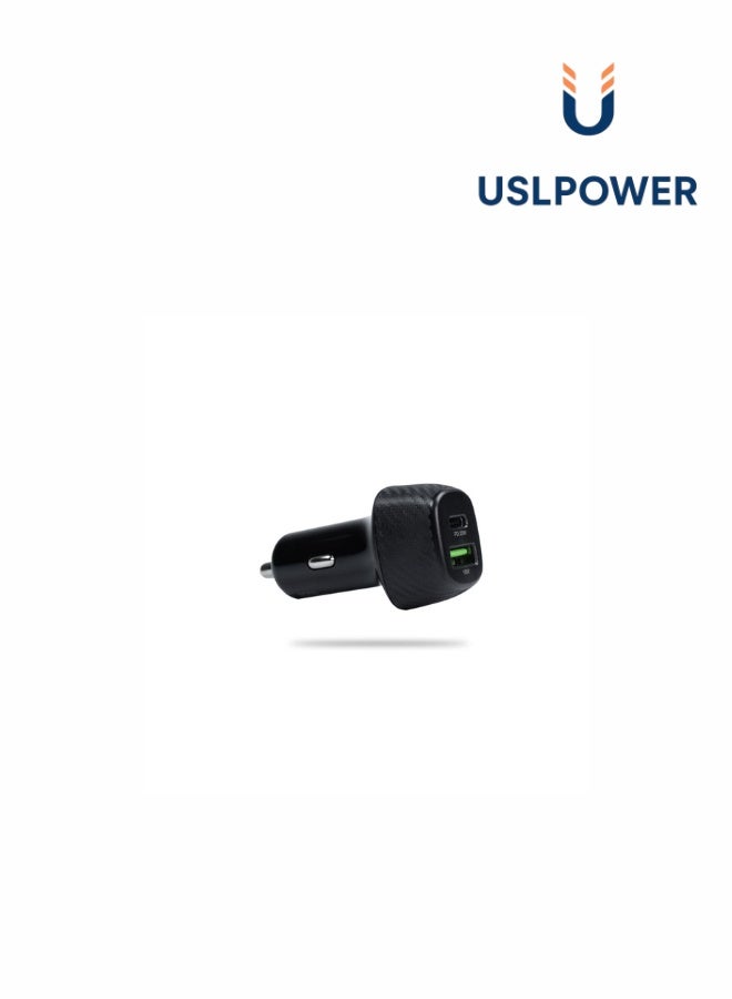 USLPOWER Car Charger 38W Dual Fast Charging USB-C PD + USB-A QC3.0, 3A Output, Universal 12V/24V Vehicle Charger for iPhone Samsung Android Tablets Cars & Trucks - Image 1