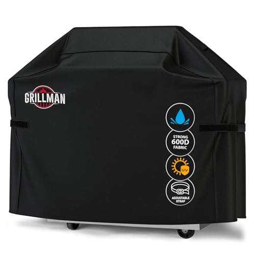 Grillman Premium Grill Cover for Outdoor Grill, BBQ Grill Cover 60 Inch- Rip-Proof, Waterproof, Top Heavy-Duty Large 60 Inch Grill Cover - Barbecue Cover & Gas Grill Covers (60"L x 28"W x 44"H, Black) - Image 1