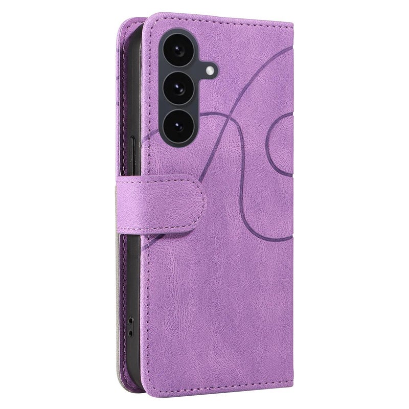 erorex For Samsung Galaxy S25 FE 5G Dual-color Splicing Flip Leather Phone Case(Purple) - Image 3
