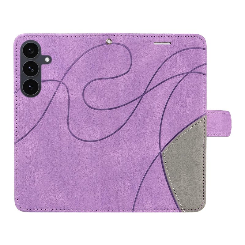 erorex For Samsung Galaxy S25 FE 5G Dual-color Splicing Flip Leather Phone Case(Purple) - Image 4