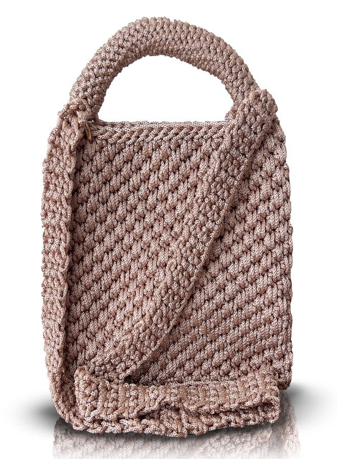 CHQEL Handmade Crochet Shoulder Bag for Women – Boho Knit Crossbody Purse with Tassel, Lightweight Woven Handbag, Stylish Casual Satchel for Everyday & Travel - Image 4
