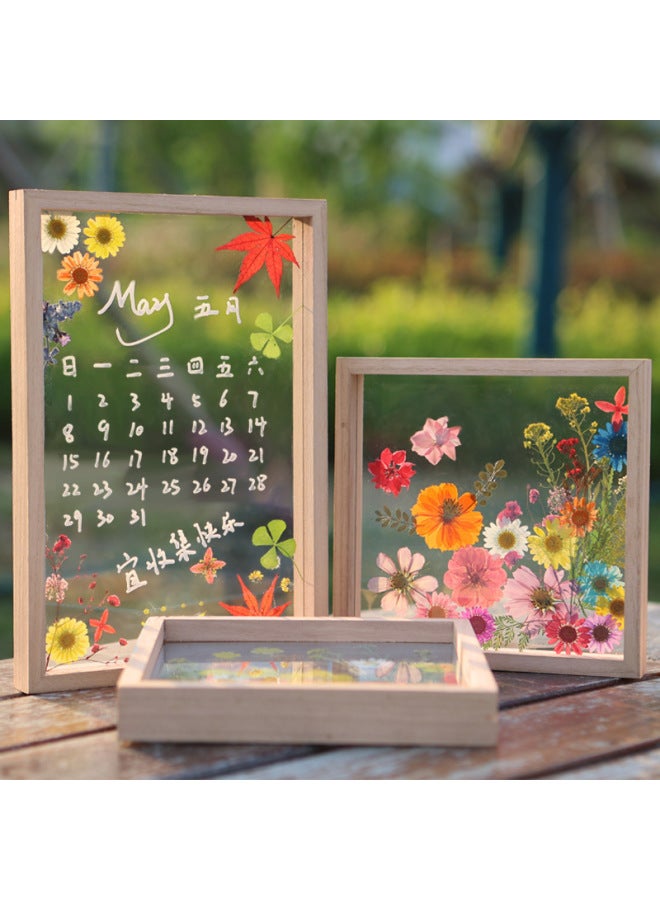 Acrylic Dried Flower Photo Frame Transparent Frame Handmade DIY Glass Painting Embossed Plant Specimen Solid Wood Display Frame-Color:Other Sizes - [20*20cm Single Layer] 1 Acrylic Glass Picture Frame  - Image 5