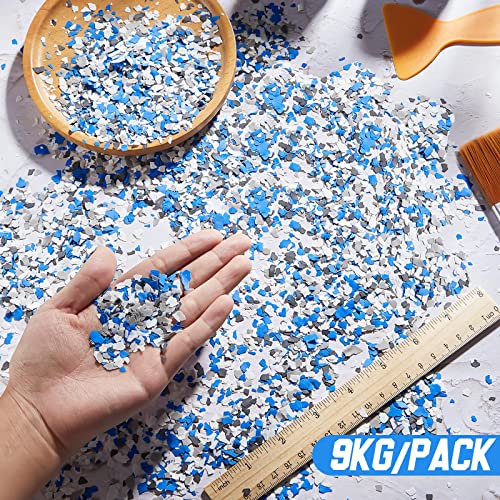 Fabbay 9 Kg/ 20 lb Decorative Color Chips Garage Floor Epoxy Kit Blend Paint Flakes Concrete Floor Coatings for Garage Paint Interior Exterior Walls(Black White Gray) - Image 2