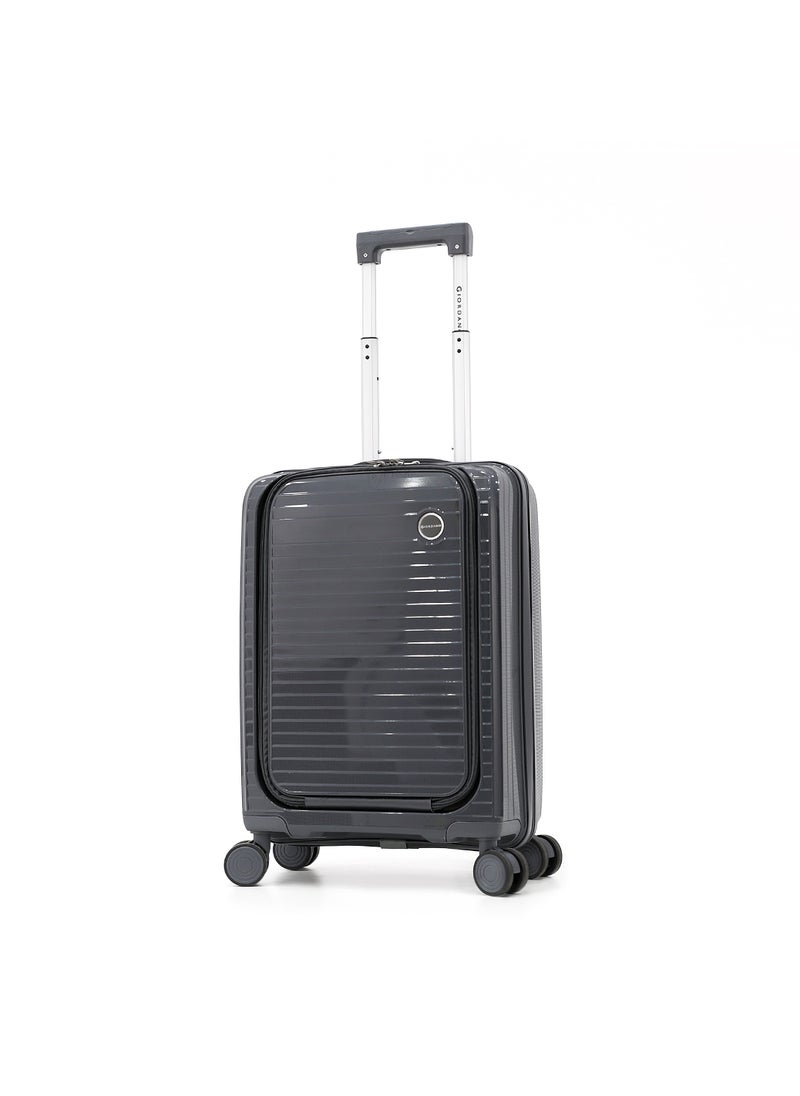 GIORDANO Unbreakable Hardshell PP Luggage Trolley Bag 20 inch Cabin Size With Double Spinner Wheels,Grey  - Image 1