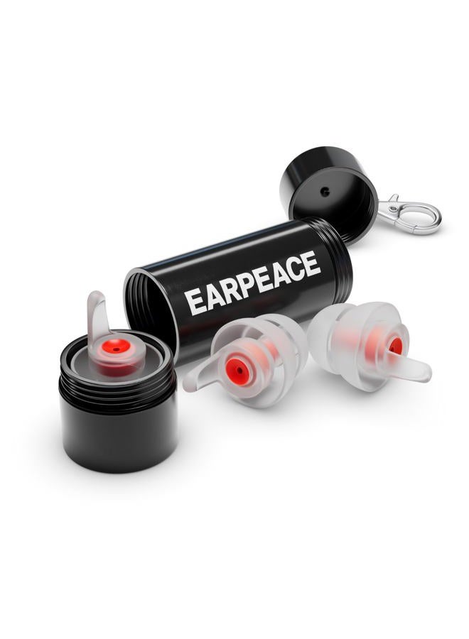 EarPeace Concert Ear Plugs - Reusable High Fidelity Earplugs - Hearing Protection for Music Festivals, DJs, Musicians, Motorcycles, Raves, Work & Airplane Noise Reduction - Standard, Black Case - Image 1