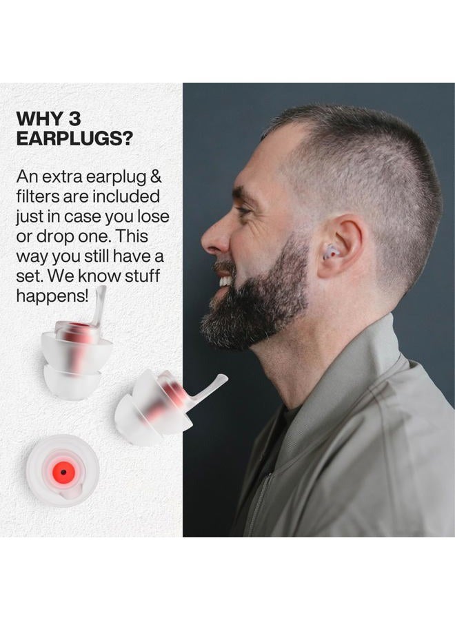 EarPeace Concert Ear Plugs - Reusable High Fidelity Earplugs - Hearing Protection for Music Festivals, DJs, Musicians, Motorcycles, Raves, Work & Airplane Noise Reduction - Standard, Black Case - Image 5